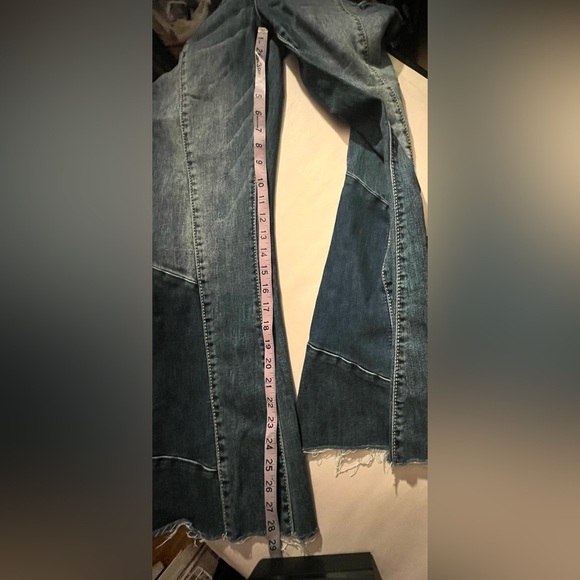 Miss me ladies heaven flare wide leg high rise jeans boho grunge retro size 30 - Picture 12 of 13